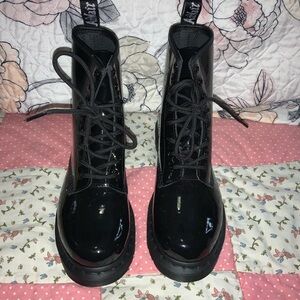 Dr. Martens Shiny Black Women's Combat Boots